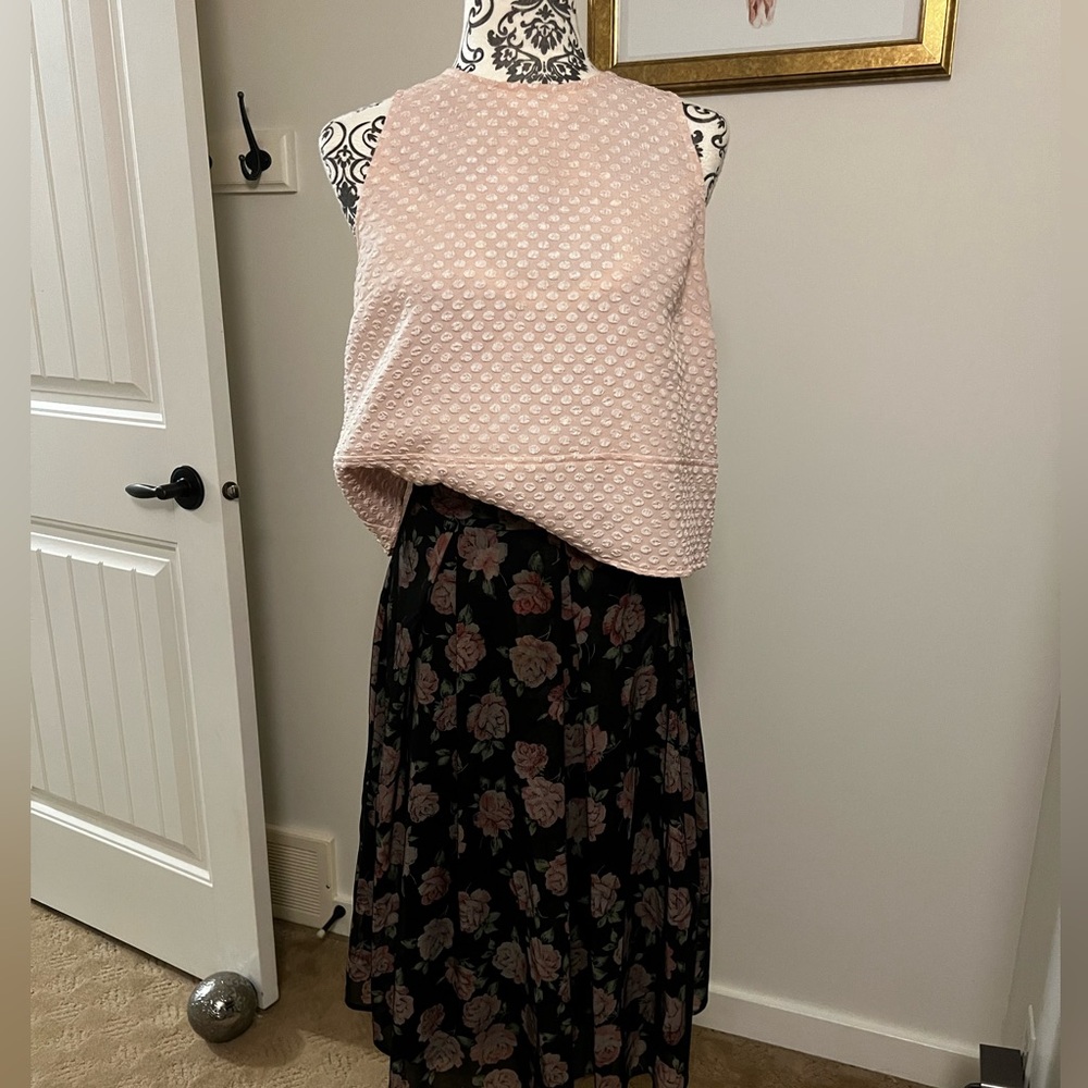 Floral Organza Ro & De Skirt
Blush Pink Chelsea 28 crop top
Size M